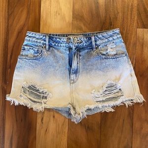 PacSun ombré high waisted shorts